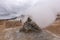 Steaming sulphur fumaroles at geothermal area Hverir in Iceland