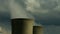 Steaming top of a cooling tower