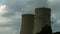 Steaming top of a cooling tower