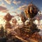 Steampunk Balloon Festival: A Mesmerizing Scene of Industrial Marvels and Victorian Elegance