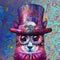 Steampunk Cat Psychedelic Art