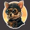 Steampunk Chihuahua Sticker: A Unique Blend Of Speedpainting And Frostpunk Style