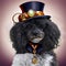 Steampunk created by ai technology harlequin poodle