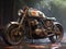 Steampunk custom cafe racer motorcycle built from the original Honda CB750 motorcycle.