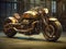 Steampunk custom cafe racer motorcycle built from the original Honda CB750 motorcycle.