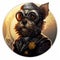 Steampunk Dog Button - Unique 2d Game Art By Mark Keathley