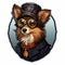 Steampunk Dog Sticker: Yorkshire Terrier In Dieselpunk Outfit