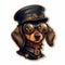 Steampunk Dog Sticker: Yorkshire Terrier In Dieselpunk Outfit