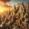 Steampunk Dreamscape: Futuristic Skyscrapers in a Retro City