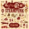 Steampunk elements. Vector icons