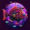 Steampunk fish. Mechanical fish. AI art generated