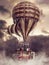 Steampunk flying machine with a balloon