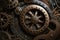 Steampunk Gear Background Small Details. Generative AI