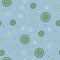 Steampunk gear and cogwheel flower seamless pattern in green and slow blue