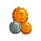 Steampunk gear wheels, antique vintage transmission cogwheels and gears vector Illustration on a white background