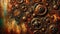 Steampunk Gears and Cogs Background, AI Generated