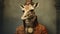 Steampunk Giraffe: A Photorealistic Portraiture Of A Quirky Clockpunk Character