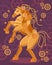 Steampunk Golden Horse Poster