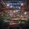 Steampunk Greenhouse Interior