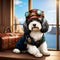 Steampunk havanese dog created by ai technology