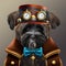 Steampunk havanese dog created by ai technology