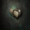 Steampunk heart locket empty on grunge background