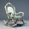 Steampunk-inspired Pale Blue Stone Rocking Chair