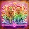 steampunk king and queen in love neon sign valentine illustration concept rusty background