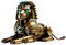 Steampunk Lion Sphinx, Egypt, Isolated