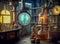 Steampunk Mad Scientist Laboratory Background