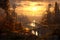 Steampunk Metropolis at Sunset. A sprawling steampunk city with gears and cogs, AI Generated