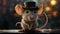 Steampunk Mouse with Classical Hat