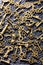 Steampunk old vintage metal keys background