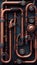 steampunk pipes background, ai generation