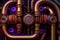 steampunk pipes background, ai generation