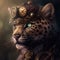 A Steampunk portrait of the leopard. Created with Generative AI