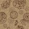 Steampunk seamless background with old cogs and mechanisms