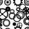 Steampunk seamless pattern with clock wheels