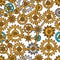 Steampunk seamless pattern of metal gears in