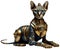 Steampunk Sphinx Cat, Isolated, Laying Down