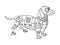 Steampunk style dachshund dog coloring book vector