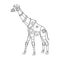 Steampunk style giraffe coloring book vector