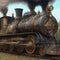 steampunk style locomotive train illustration