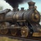 steampunk style locomotive train illustration
