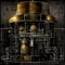 A Steampunk Style Nuclear Reactor. Futuristic Concept Design