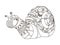 Steampunk style snail coloring book vector
