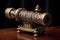 steampunk telescope with intricate gears