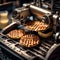 Steampunk waffles printing machine, the future of cooking