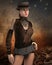Steampunk woman with cylinder