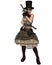 Steampunk Woman with Stovepipe Hat and Two Revolvers